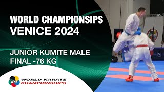 JUNIOR KUMITE MALE -76 KG FINAL | A. KADYRGALI (KAZ) VS S. STRAHIJA (CRO) | WORLD KARATE FEDERATION