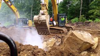 Cat 336 having trouble with stubborn rock