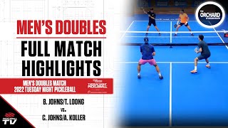 2022 Tuesday Night Pickleball (8/9/2022) Men's Doubles - B. Johns/T. Loong vs. C. Johns/A. Koller