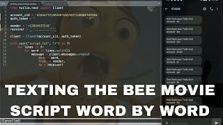 Sending the bee movie script one word at a time (Tutorial for beginners using Python)