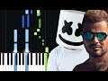 Marshmello Amr Diab - Bayen Habeit In Love عمر دياب و Marshmello - باين حبيت Piano Tutorial
