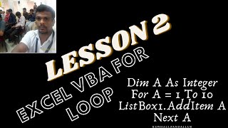 Lesson 2 Excel Vba for loop