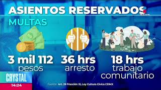 Asientos reservados, ¿cuál es la multa por usarlos sin necesitarlos? | Noticias con Crystal Mendivil