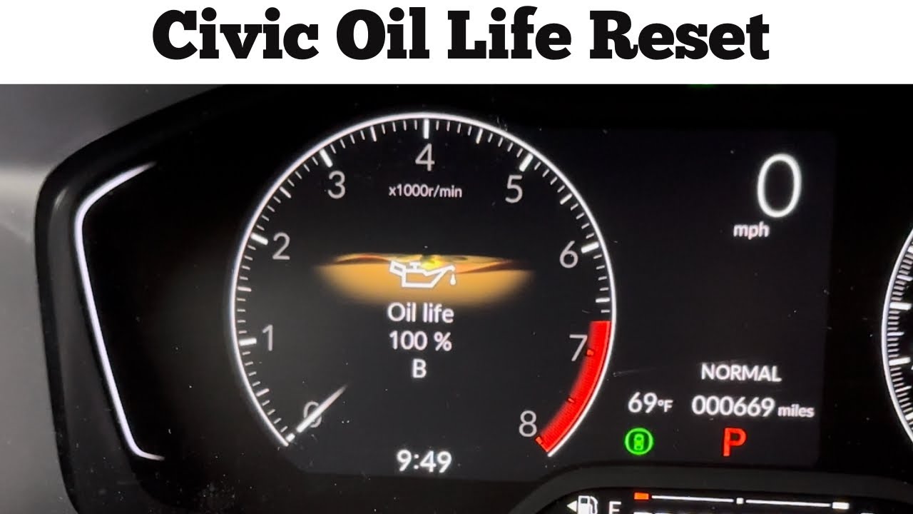 How To Reset The Oil Life 2022 - 2023 Honda Civic To 100% - Clear Oil ...