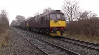 Class 33's Haul 'The Verney Venturer' Through Water Orton (\u0026 Return) :