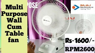 Bajaj Fan Instabreeze Multipurpose Fan || Wall cum Table Fan 230mm