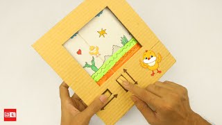 How to make Fun Cardboard Game - Cool craft to try - Chick Over Obstacle