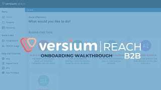 Versium REACH B2B Onboarding Walkthrough