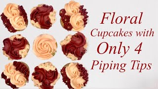 How To Create Beautiful Floral Cupcakes with Just 4 Piping Tips -ZIBAKERIZ
