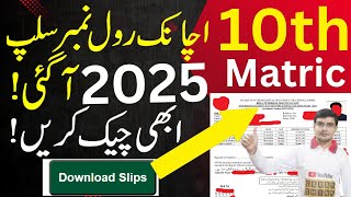 How to check 10th roll number slips online 2025 - How to check roll number slips online 2025 Matric