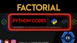 Factorial Program Using In Built Function In Python | Python Programming Codes |