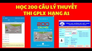 Hướng dẫn học 200 câu lý thuyết thi GPLX hạng A1