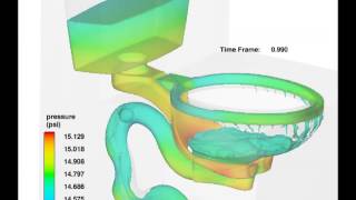 3D Toilet Flush Simulation using FLOW-3D
