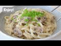 Simple & Easy Mushroom Cream Udon Noodles Recipe  Ready in 15 minutes! Perfect for lunch❤️
