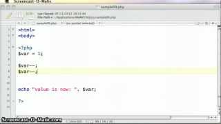 PHP Incrementing & Decrementing Operators - tutorial 09.1