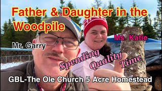 Father and Daughter in the Woodpile #fatherdaughter #qualitytime #wood