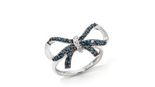 0.39ct Blue and White Diamond Sterling Silver \