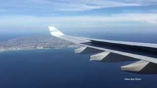 KLM Landing Aruba Reina Beatrix KL 767 Airbus A330-200 Economy