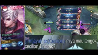 cecilion gameplay !!! cecilion maniac bikin musuh kena mental