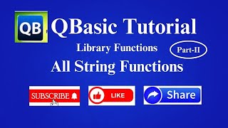 Complete Tutorial Of Qbasic String Functions || Qbasic Library Functions || Qbasic String Functions