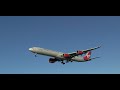 Plane spotting London Heathrow (LHR) airport landing Virgin Atlantic Airbus A340-642, A340-600