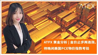 ATFX 黄金分析 | 金价止步两连涨，待晚间美国PCE物价指数考验