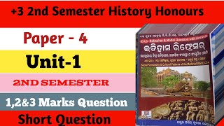 +3 2nd Semester History Honours Paper 4 | Unit 1 Selected Short Question Answer | History Honours