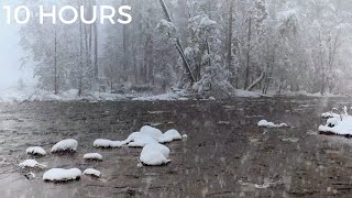 Snowstorm River Sounds for Sleeping & Relaxing | Blizzard & Flowing Water Sounds: Nature White Noise