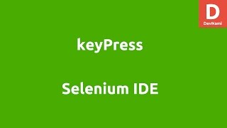 Selenium IDE keyPress
