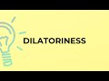 What is the meaning of the word DILATORINESS?