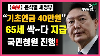[속보]"기초연금40만원"65세 싹~다 지급!!국민청원 진행!] #3.1경제독립tv