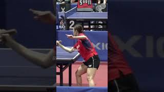 한국 펜홀더 탁구 레젼드 문현정 횡회전 서브 KOREA penhold sidespin serve #shorts