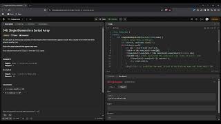 Single Element in a Sorted Array | LeetCode Optimal Solution | Problem 540
