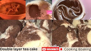 Double layer vanilla and chocolate cake | Marble cake |ماربل کیک ونیلا اور چاکلیٹ فلیور