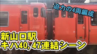 新山口駅キハ40,47の連結シーン