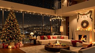 Cozy Apartment in London | Smooth Jazz Saxophone Instrumental Music \u0026 Fire Sounds for Relax, Sleep