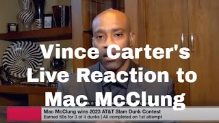 Vince Carter's Live Reaction to Mac McClung using It's Over Winning the Slam Dunk Contest! #shorts