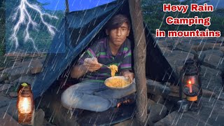 Heavy Rain camping in mountains | indian camping video in rain | camping videos