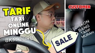 TARIF TAXI ONLINE MINGGU MURAH 8KM 20RB ...??? KATA CUSTOMER TARIF TAXI ONLINE BANYAK DISKON ...!!!