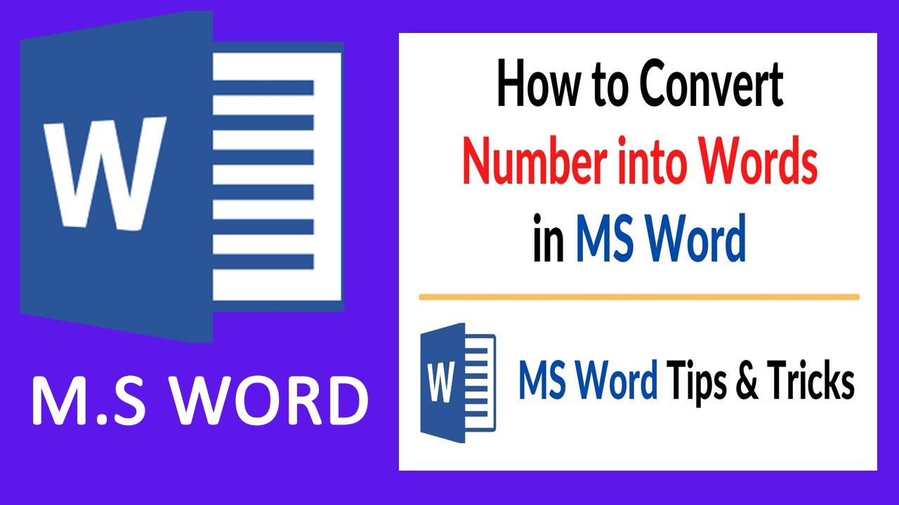 How To Convert Number Into Words In MS Word | Number To Word Convert In ...