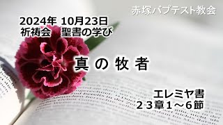 真の牧者　エレミヤ書 23章1〜6節  2024/10/23  WED.　赤塚教会祈祷会  聖書の学び