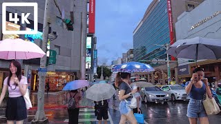 Taipei Zhongshan Shopping District and Underground After Rain - Summer 2023 | Taiwan Walk 4K 🧋