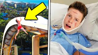 Ashton fell off the water slide, then.. (Ninja Kidz TV)