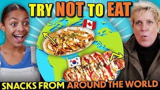 Try Not To Eat Challenge - Snacks From Around The World! (Khachapuri, Poutine, B