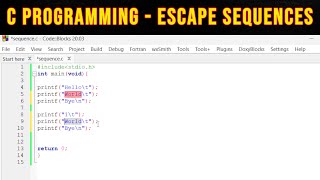 3. C Programming - Escape Sequences