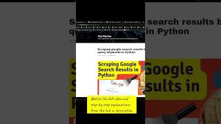Automating and Web Scraping google search results using python #shorts