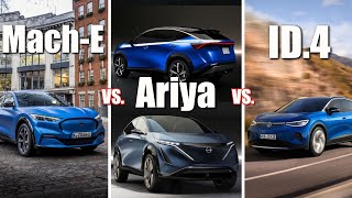 Ford Mustang Mach-E vs. Nissan Ariya vs. Volkswagen ID.4: 2021 EV Crossover Comparison