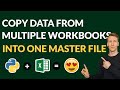 Python: Copy Data From Multiple Files to Master File | Read/Write Closed Excel Files Using Openpyxl