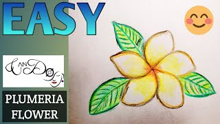 How To Draw A Plumeria Flower Step By Step For Beginners | Plumeria Drawing Tutorial |Flower Drawing