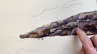 Painting rocks in watercolour 2 ways part 1